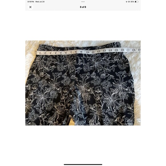 Elaine Rose Classic Fit Bermuda Short Womens Sz 8 Black & White Floral NEW - Picture 7 of 7
